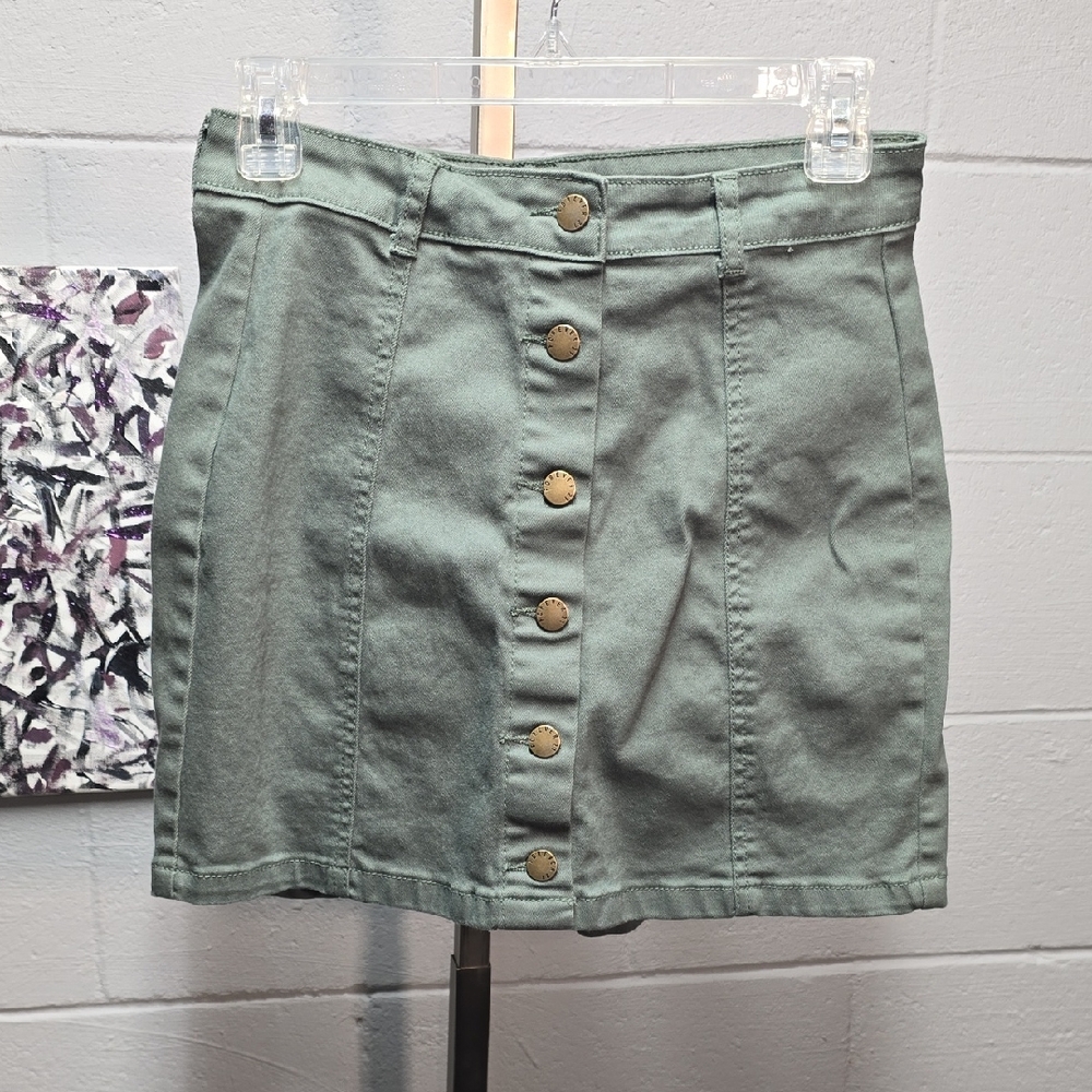 Forever 21 Green Mini Pencil Skirt Casual - Picture 2 of 9